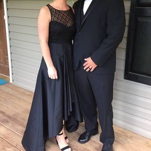 Adrianna Papell High Low Black Dress